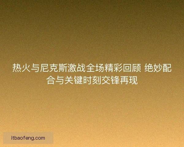 热火与尼克斯激战全场精彩回顾 绝妙配合与关键时刻交锋再现